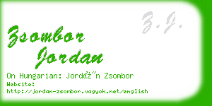zsombor jordan business card
